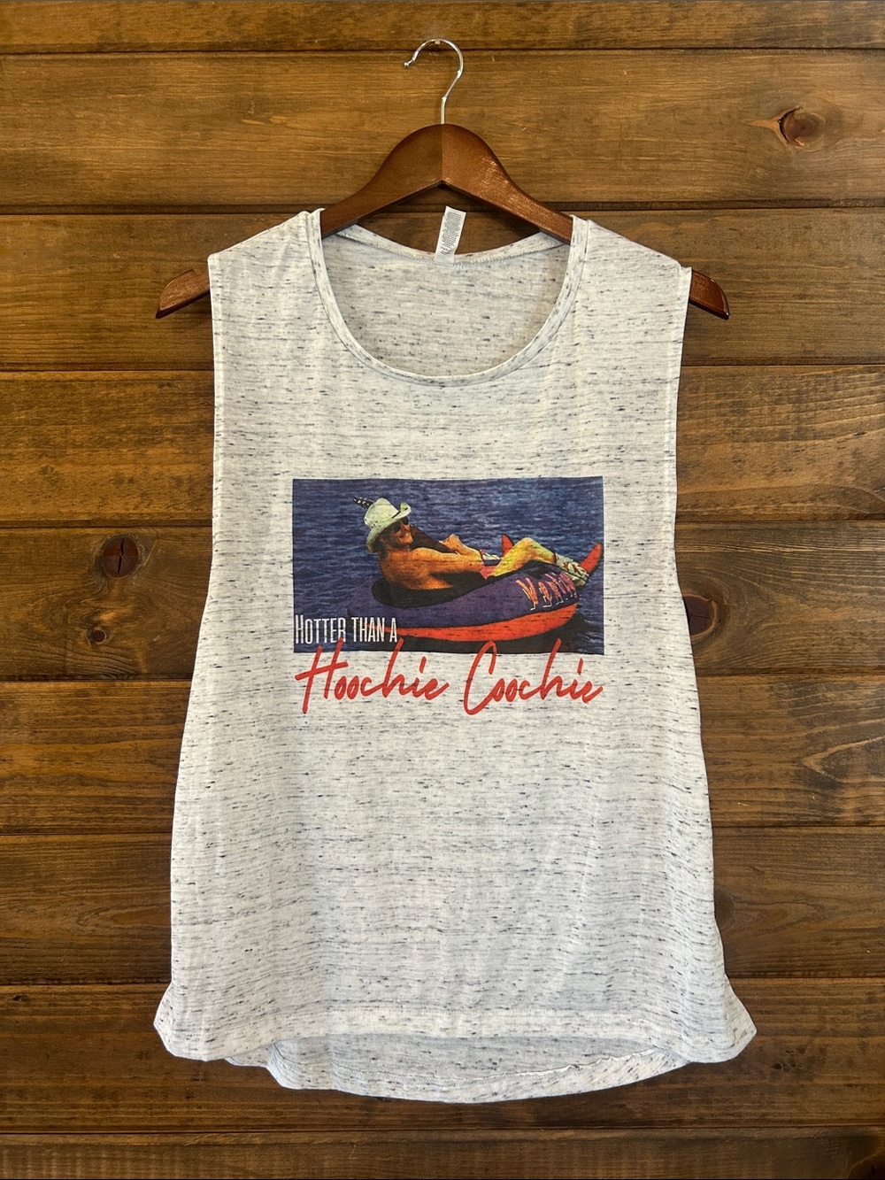 Bella Canvas White Speckle Tank, Hotter than a hoochie coochie